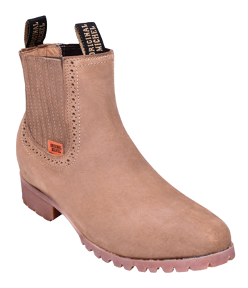 Michel 564T6311 Oryx Genuine Cowhide Leather Round Toe Charro Ankle Boots