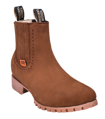Michel 564T6350 Chedron Genuine Cowhide Leather Round Toe Charro Ankle Boots