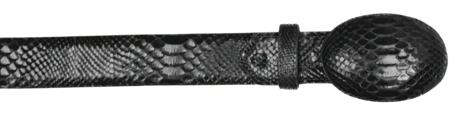 Wild West 2C11A5705 Black Genuine Python Cowboy Belt