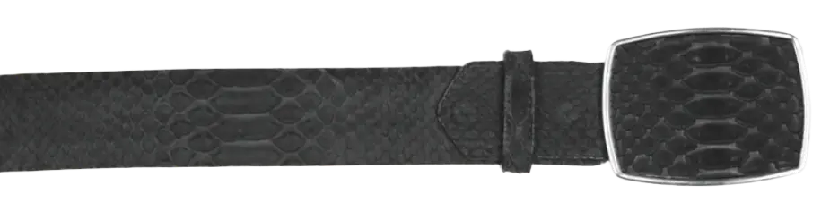 Wild West 2C11AN5705 Nubuck Black Genuine Python Cowboy Belt