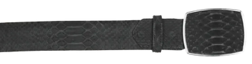 Wild West 2C11AN5705 Nubuck Black Genuine Python Cowboy Belt