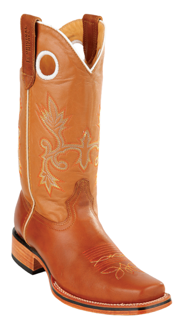 Michel 58123803 Cognac Genuine Cowhide Leather Round Toe Cowboy Boots