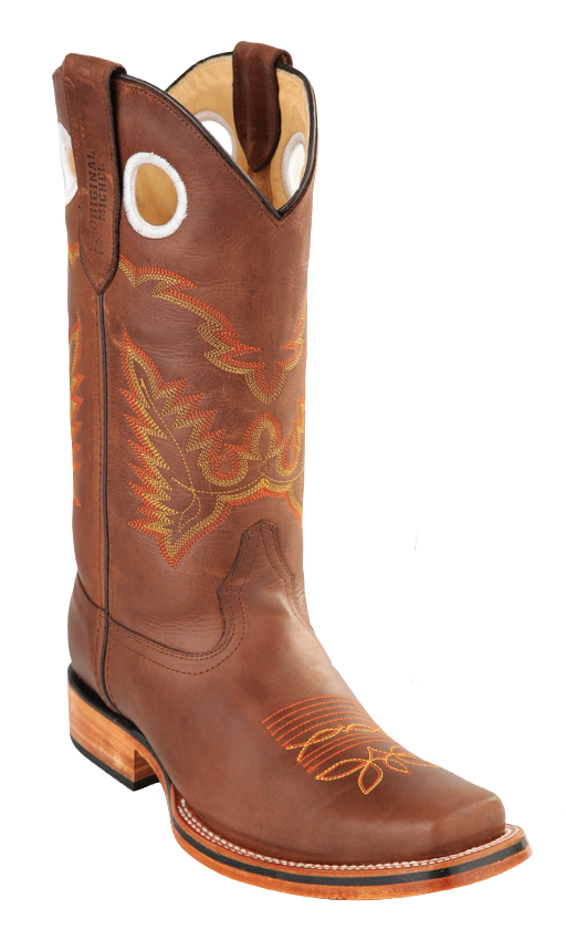 Michel 58129951 Honey Genuine Cowhide Leather Round Toe Cowboy Boots