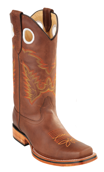 Michel 58129951 Honey Genuine Cowhide Leather Round Toe Cowboy Boots