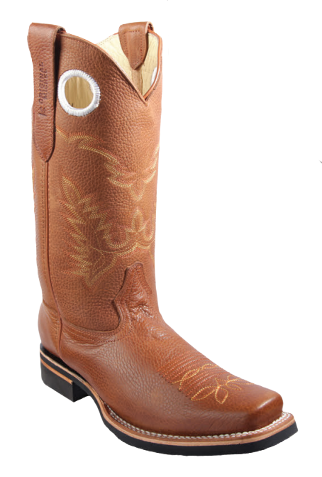 Michel 58132751 Honey Genuine Cowhide Leather Round Toe Cowboy Boots