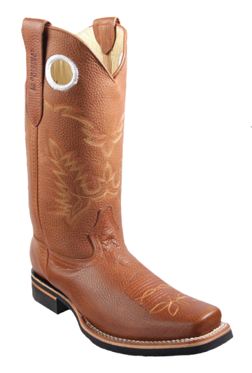 Michel 58132751 Honey Genuine Cowhide Leather Round Toe Cowboy Boots
