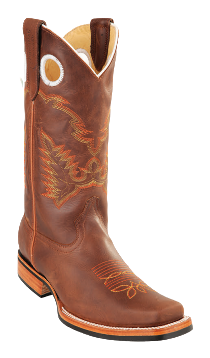 Michel 58139951 Honey Genuine Cowhide Leather Round Toe Cowboy Boots