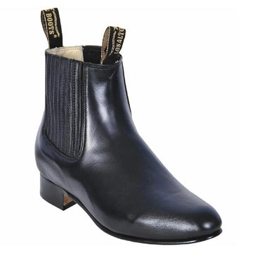 Los Altos 615105 Men's Black Genuine Deer Charro Short Boots