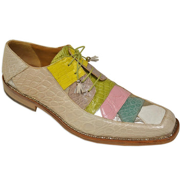 Mauri 2636 All Over Genuine Alligator Rainbow Colors Shoes: Linen/White/Sky Lark/Taste Of Berry/Crispy Green/Mauve/New Yellow/Silver