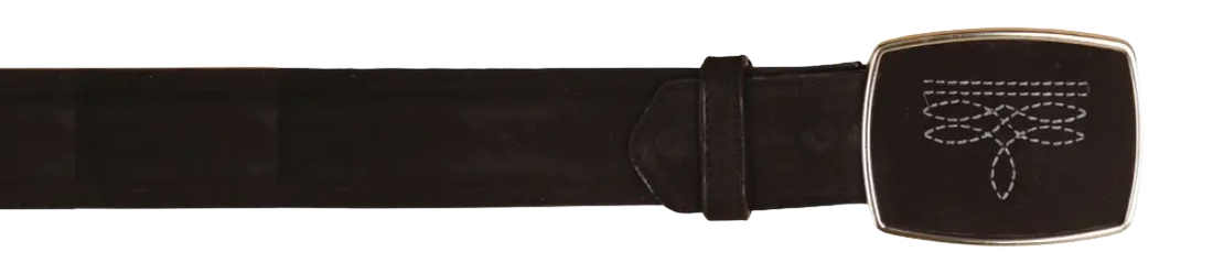 Wild West 2C11AR6305 Black Genuine Leather Cowboy Belt