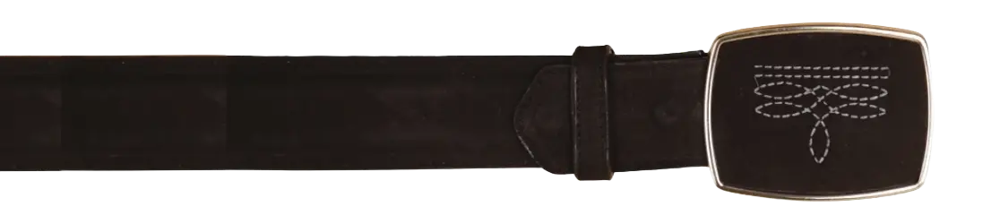 Wild West 2C11AR6305 Black Genuine Leather Cowboy Belt