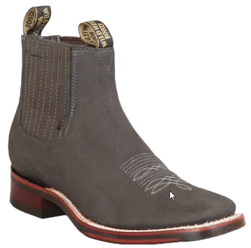 Wild West 2826BM6309 Women's Gray Genuine Leather Ranch Toe Short Boots