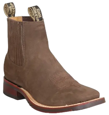Wild West 2826BM6359 Women's Tobacco Genuine Leather Ranch Toe Short Boots