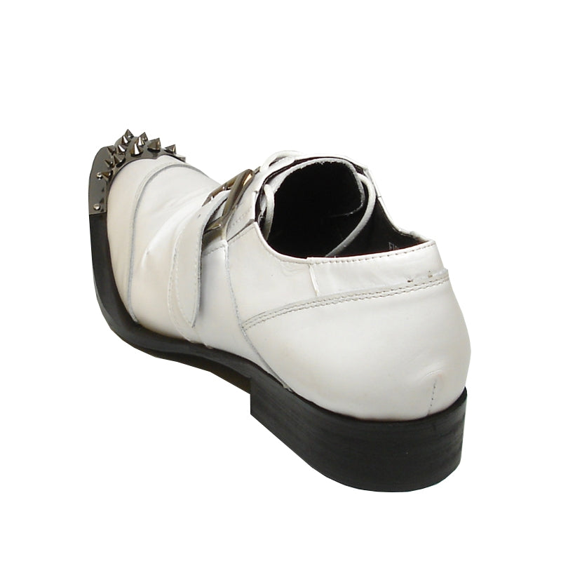 Fiesso FI-6861 White Monk Strap Shoes