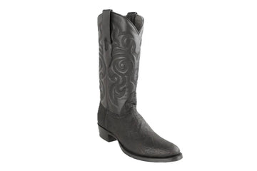 Los Altos 657005 Men's Black Genuine Elephant Round Toe Cowboy Boots
