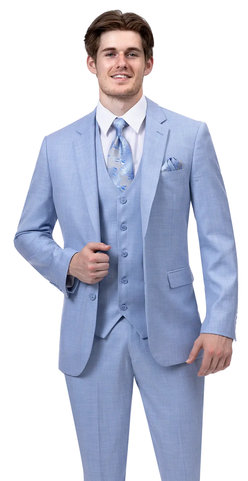 EJ Samuel M18022 Sky Blue Vested Suit