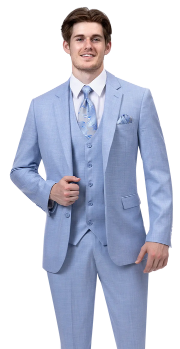 EJ Samuel M18022 Sky Blue Vested Suit