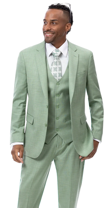 EJ Samuel M18022 Moss Vested Suit
