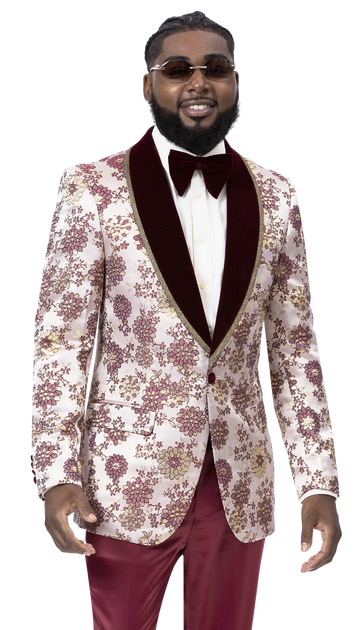 EJ Samuel J171 Burgundy Fancy Blazer