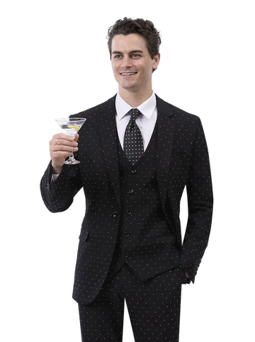 EJ Samuel M2796 Black Vested Suit