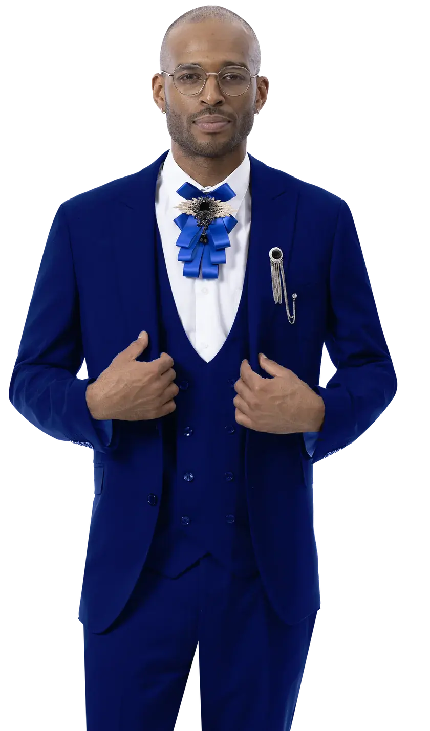 EJ Samuel M2770 Mid Night Fancy Vested Suit