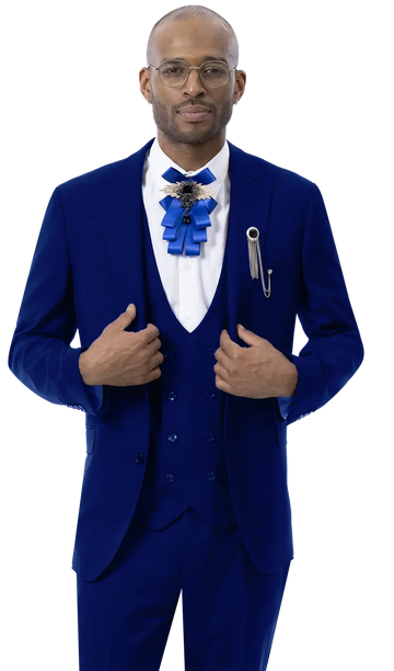 EJ Samuel M2770 Mid Night Fancy Vested Suit
