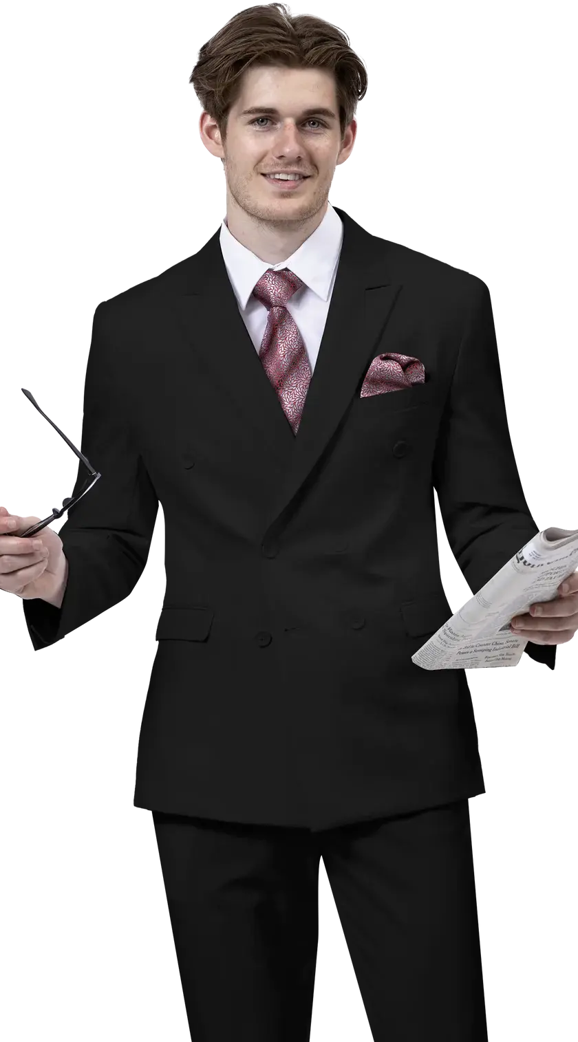 EJ Samuel M2772 Black Vested Suit