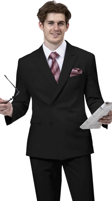 EJ Samuel M2772 Black Vested Suit