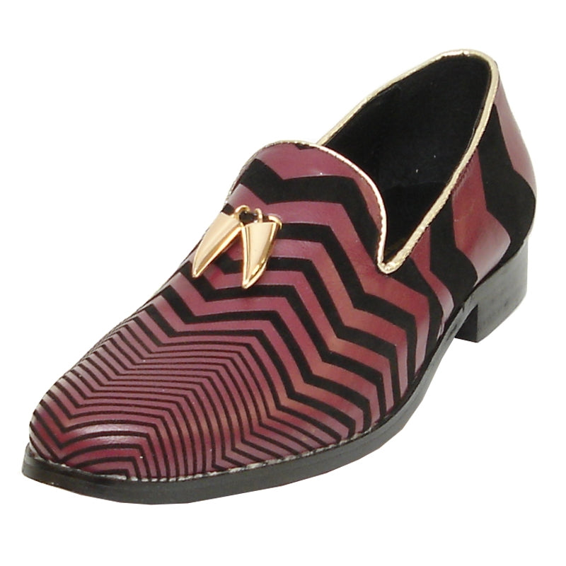 Fiesso FI-6945 Purple Black Loafers