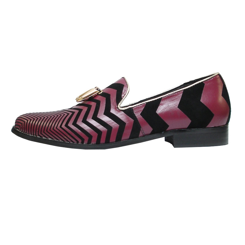 Fiesso FI-6945 Purple Black Loafers