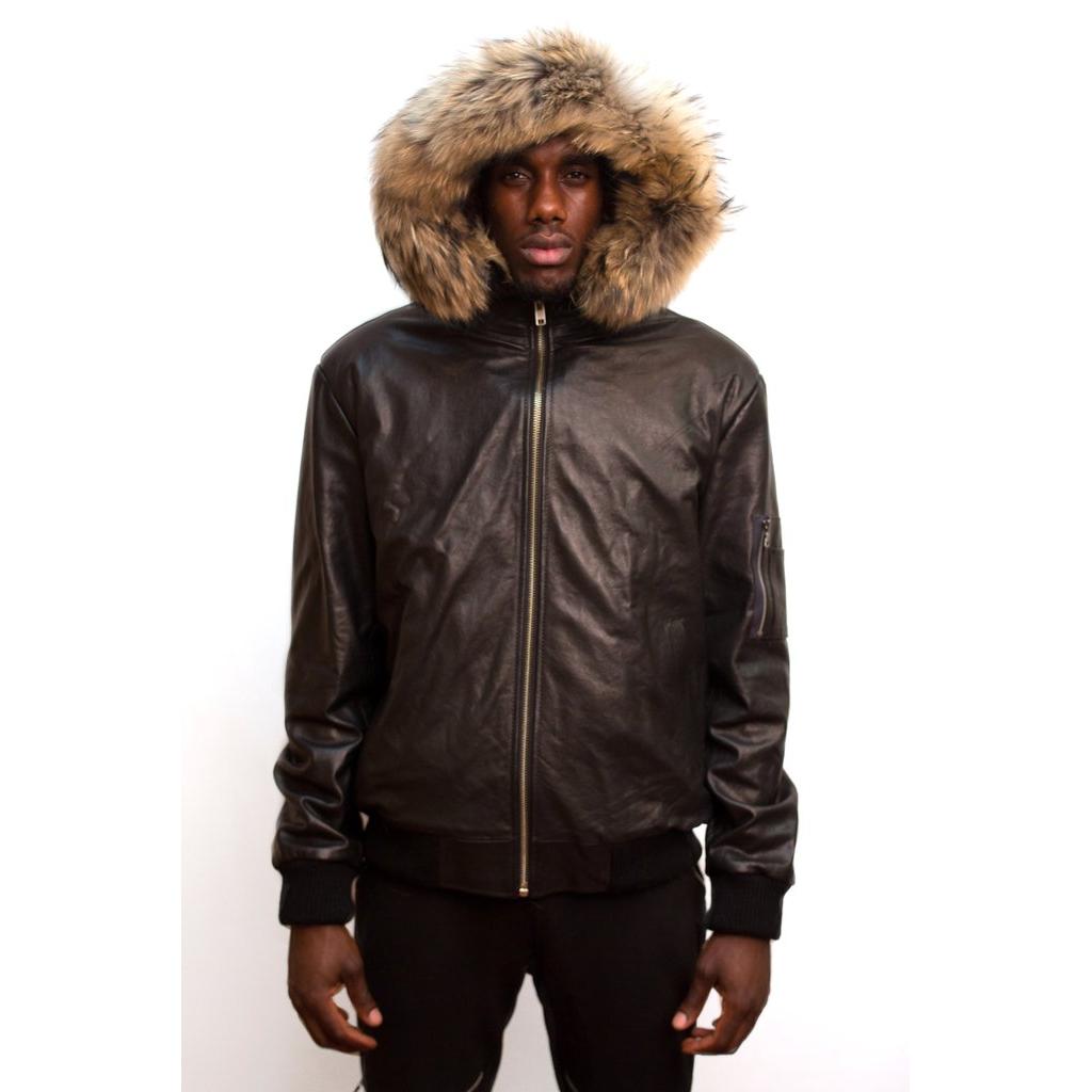 Jakewood 6900 Genuine Sheepskin/Coyote Fur Bomber Jacket