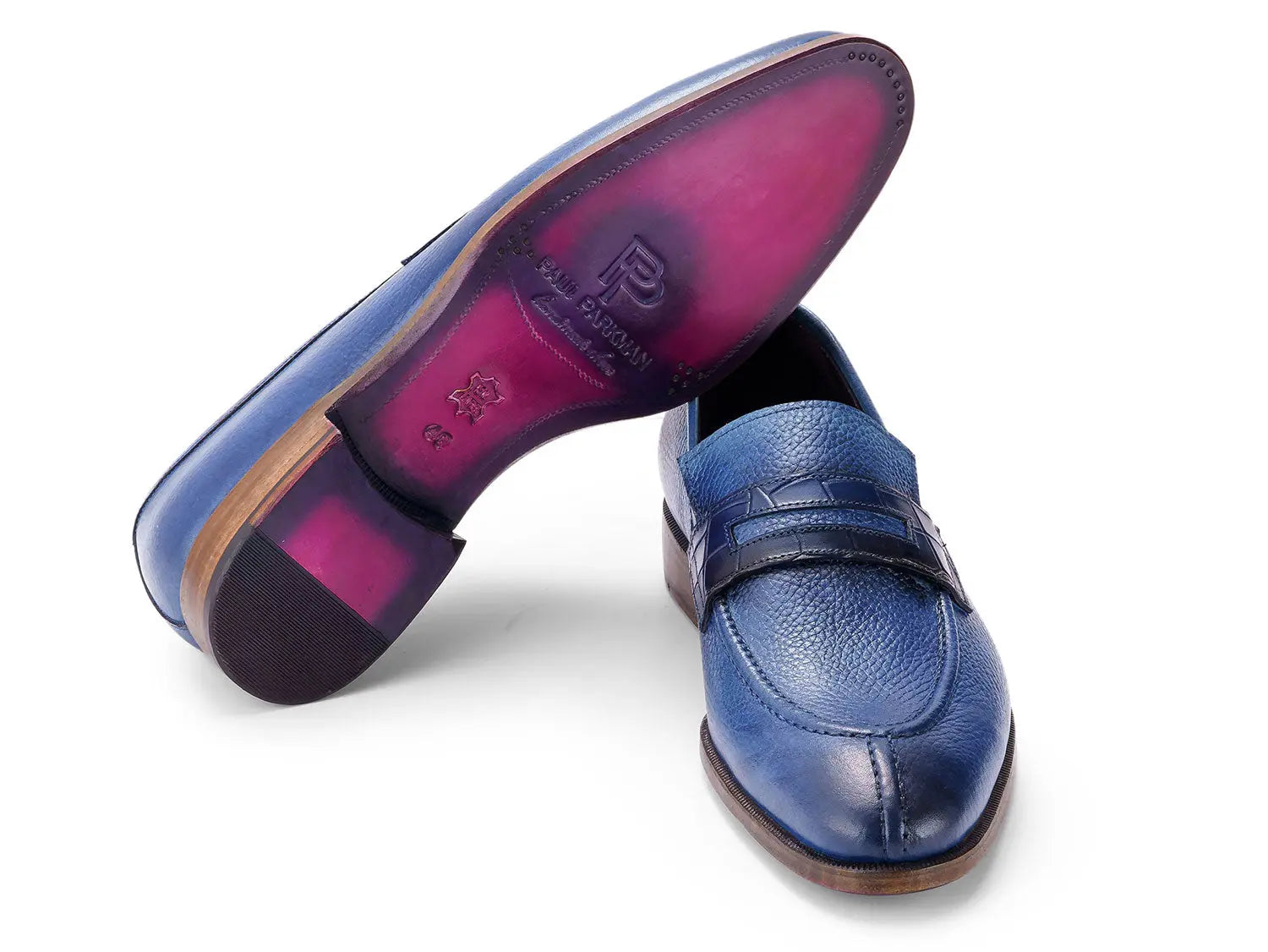 Paul Parkman Men's Blue Split Toe Loafers (ID#694BL65) PAUL PARKMAN