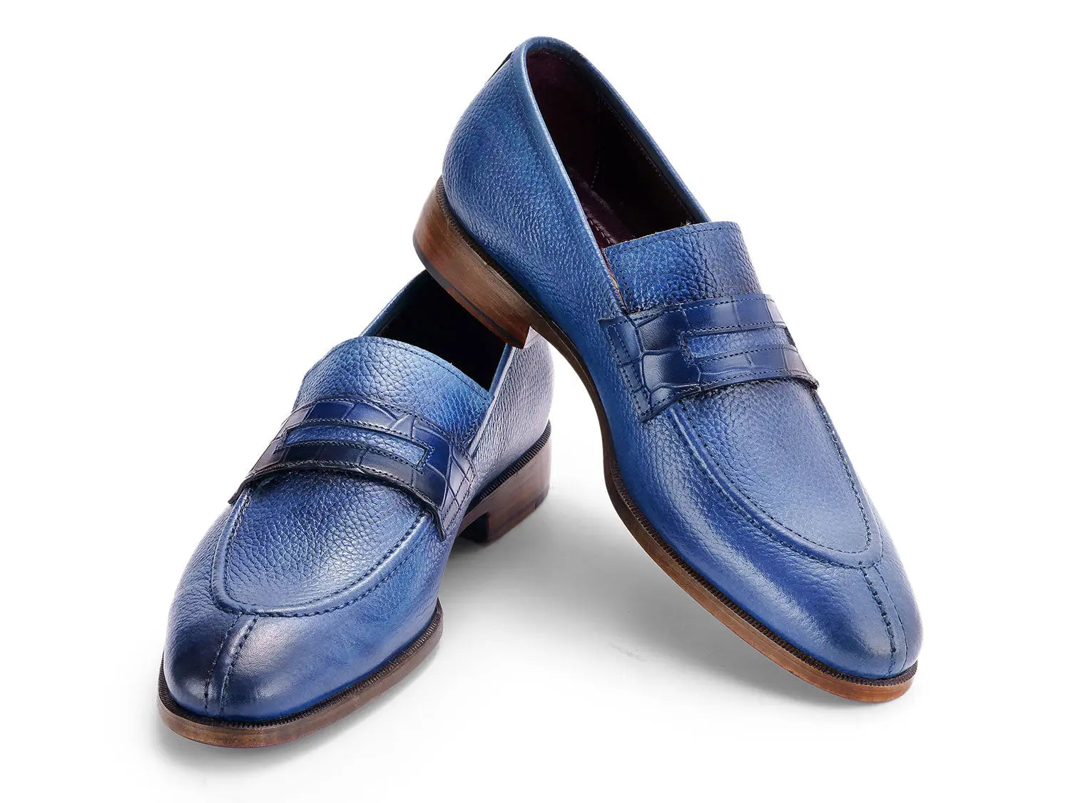 Paul Parkman Men's Blue Split Toe Loafers (ID#694BL65) PAUL PARKMAN