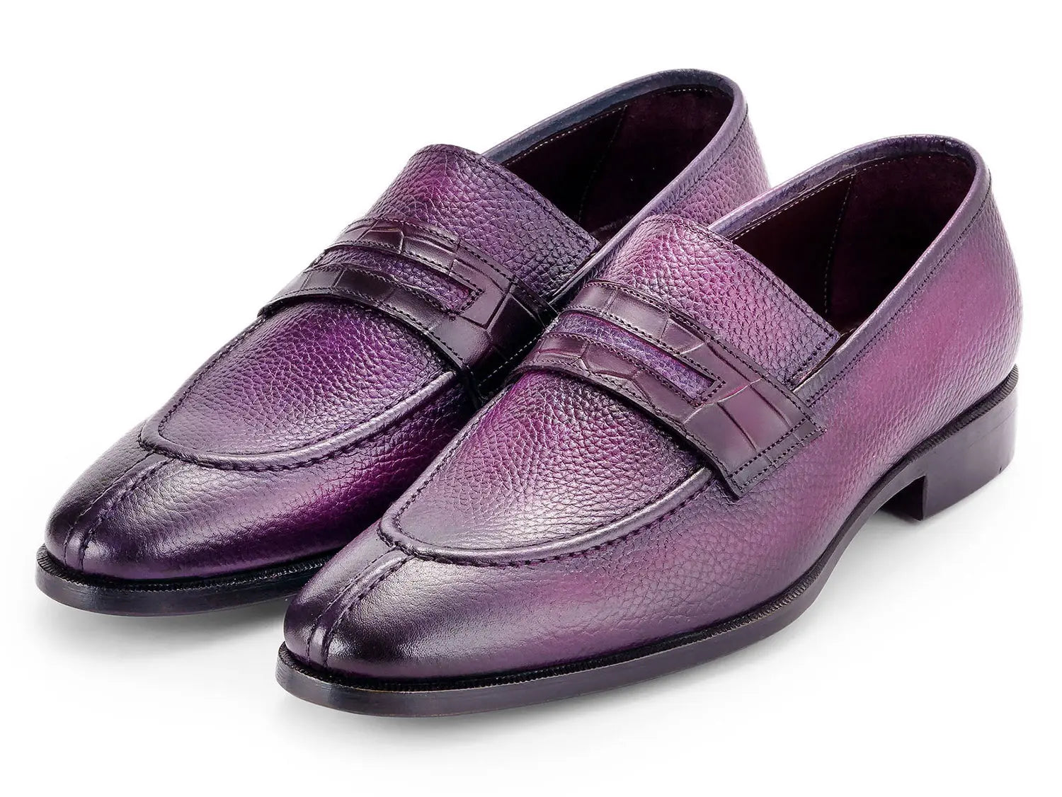 Paul Parkman Men's Purple Split Toe Loafers (ID#694PR87) PAUL PARKMAN