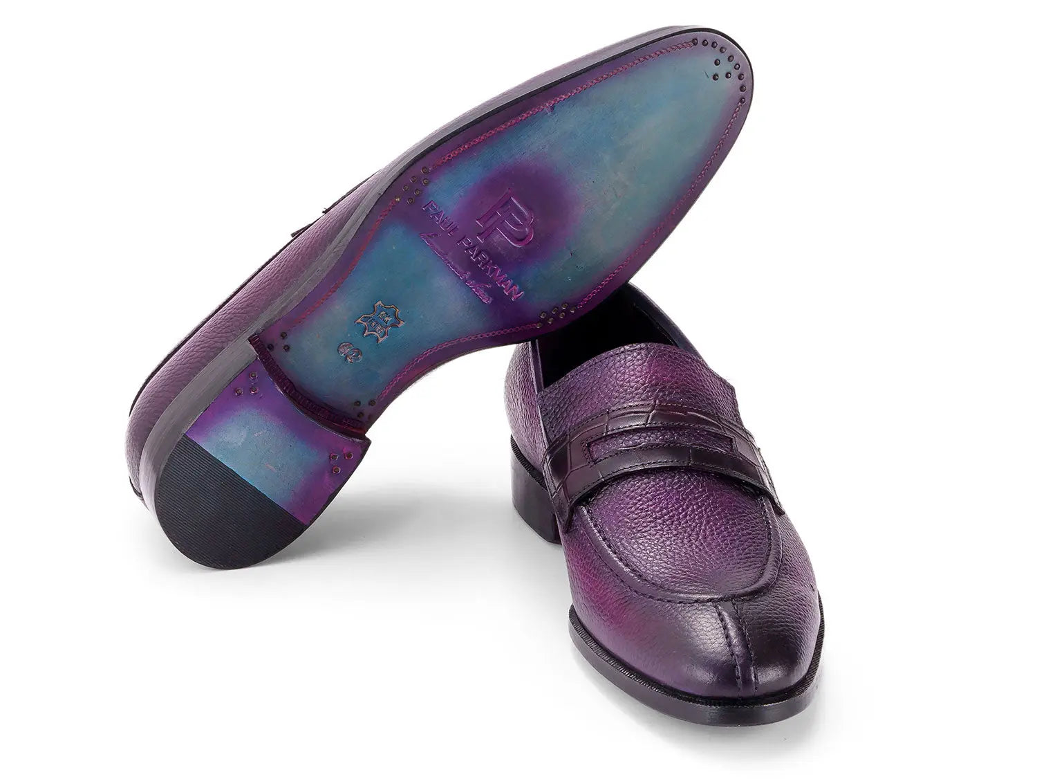 Paul Parkman Men's Purple Split Toe Loafers (ID#694PR87) PAUL PARKMAN