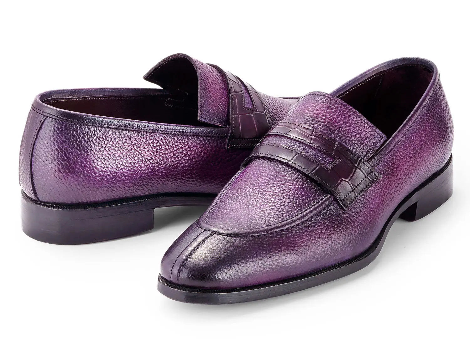 Paul Parkman Men's Purple Split Toe Loafers (ID#694PR87) PAUL PARKMAN