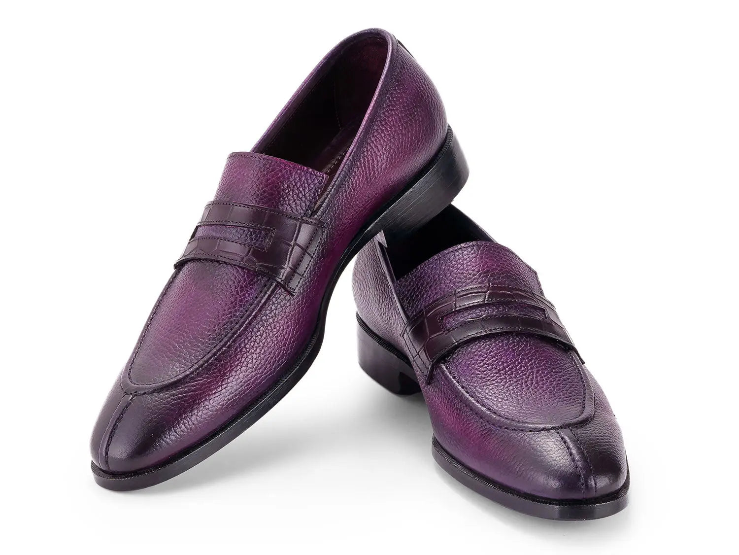 Paul Parkman Men's Purple Split Toe Loafers (ID#694PR87) PAUL PARKMAN