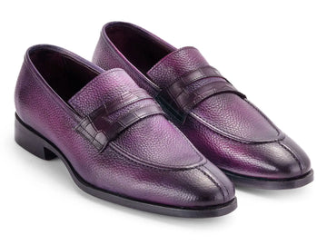 Paul Parkman Men's Purple Split Toe Loafers (ID#694PR87) PAUL PARKMAN