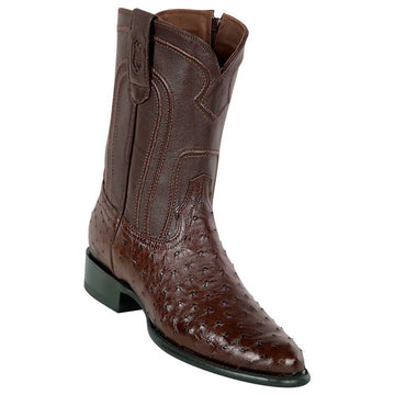 Los Altos 69Z0307 Men's Brown Genuine Ostrich Roper Toe Cowboy Boots