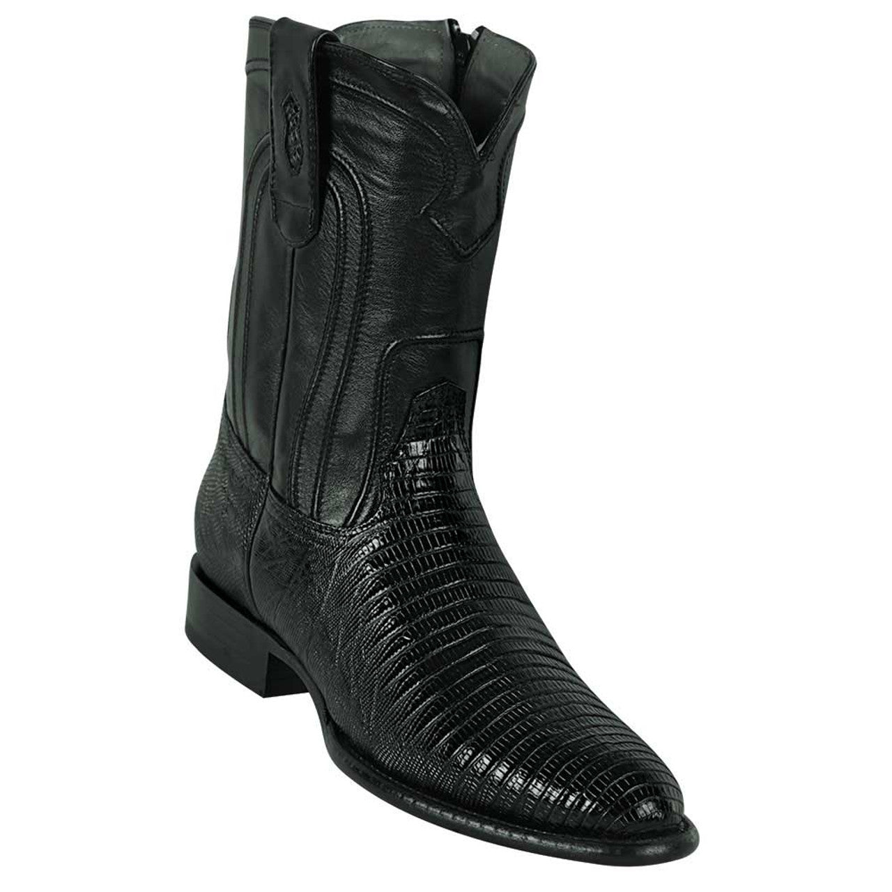 Los Altos 69Z0705 Men's Black Genuine Teju Roper Toe Cowboy Boots