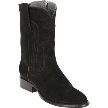 Los Altos 69Z6605 Men's Black Genuine Suede Roper Toe Cowboy Boots