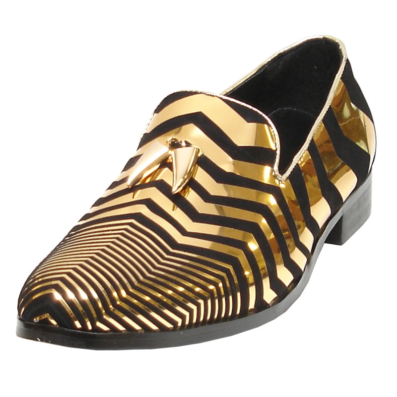 Fiesso FI-6945 Gold Loafers