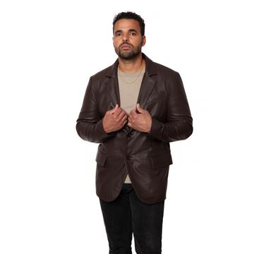Jakewood 7005 Brown Genuine Leather Blazer
