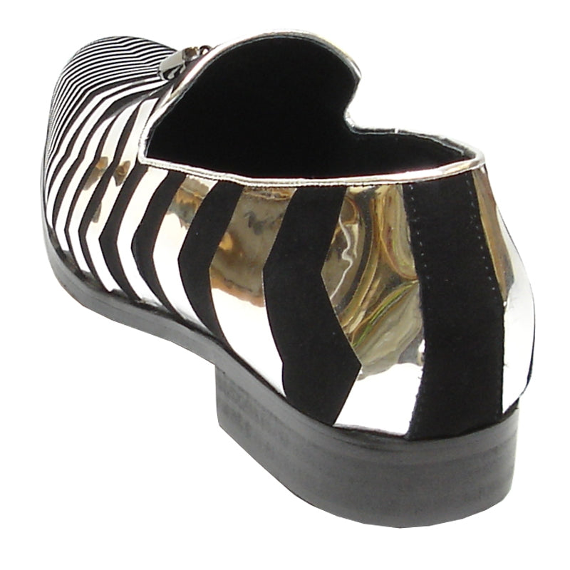 Fiesso FI-6945 Silver Black Loafers