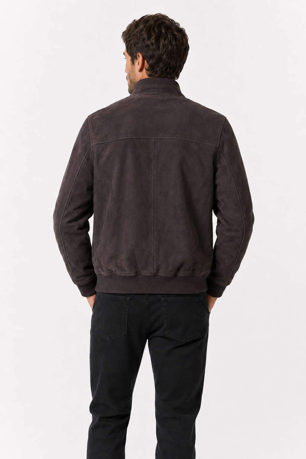 Jakewood 7014 Brown Genuine Suede Leather Jacket