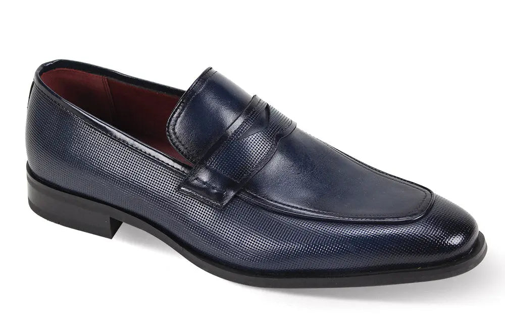Giorgio 7043 Navy Genuine Leather Loafers