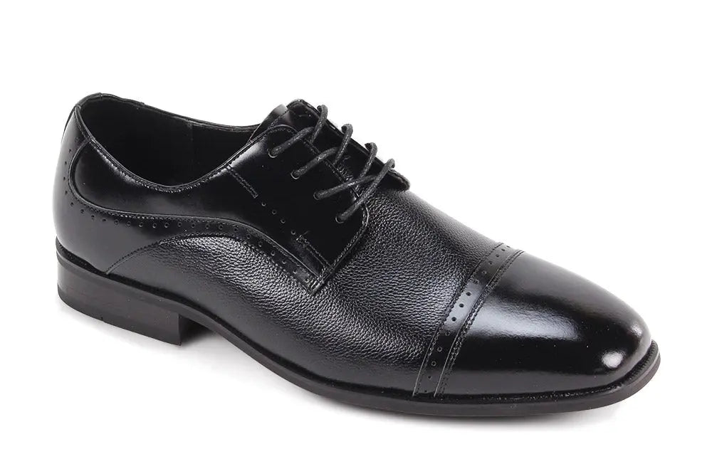 Giorgio 7076 Black Genuine Leather Oxfords