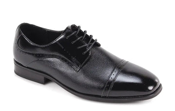 Giorgio 7076 Black Genuine Leather Oxfords