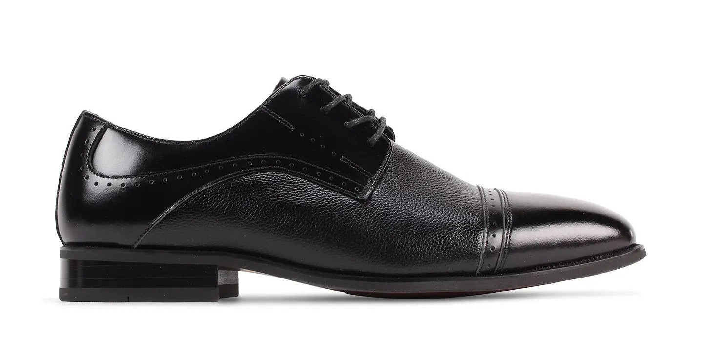 Giorgio 7076 Black Genuine Leather Oxfords