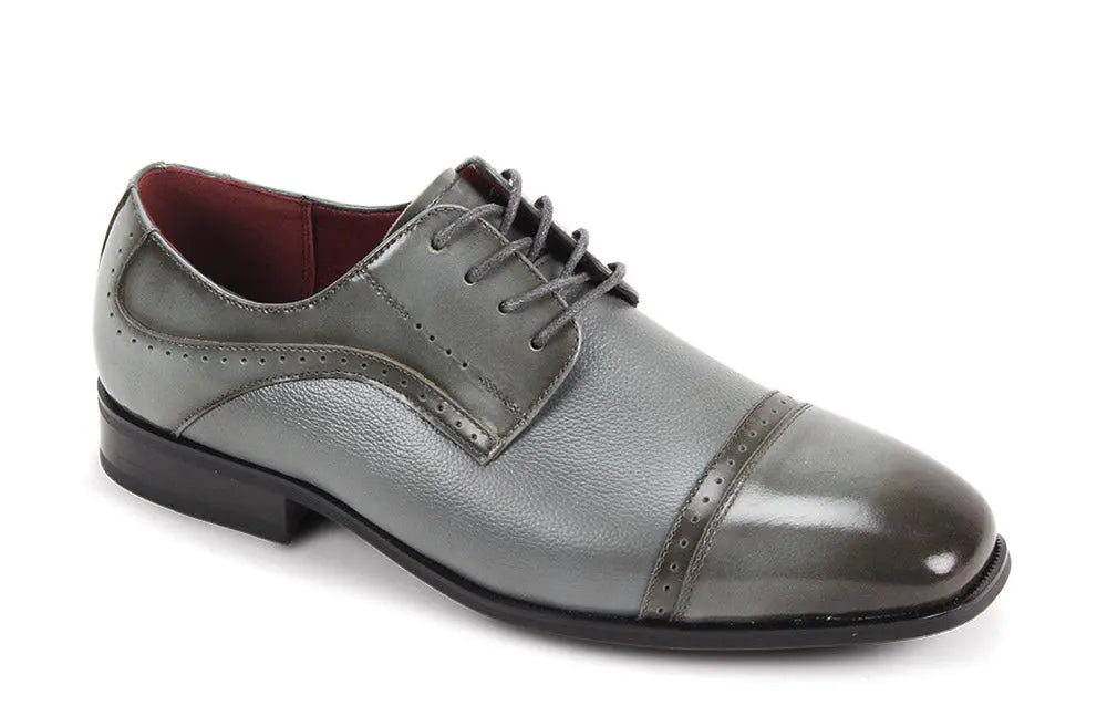 Giorgio 7076 Grey Genuine Leather Oxfords